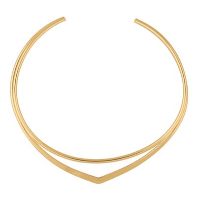 Gold two row choker necklace